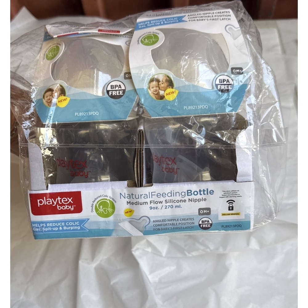 Playtex Natural Feeding Bottle 6Pack Medium Flow Nipple 0 Months+